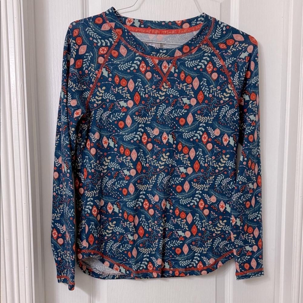 Muk Luks Printed Hacci Pajama Top Sleep Vine Multicolor S